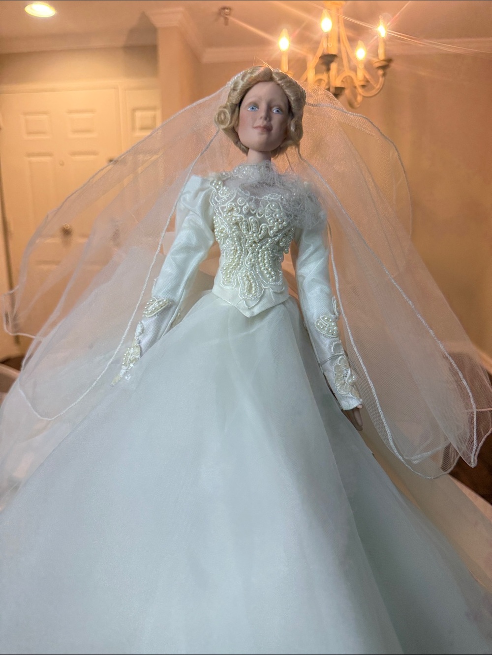 Handcrafted White Porcelain Bridal Sculpture